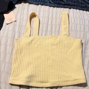 American Eagle Outfitters Yellow Ribbed Camisole